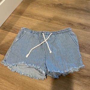 Wild Fable Striped Tie Waist Chambray Shorts
